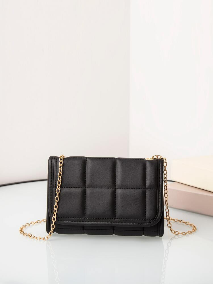 Mini Geometric Quilted Chain Crossbody Bag | SHEIN
