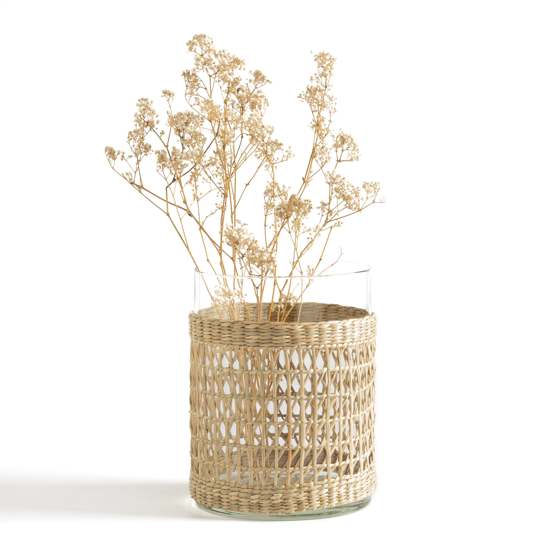 Kezia Glass & Woven Straw Vase | La Redoute (UK)