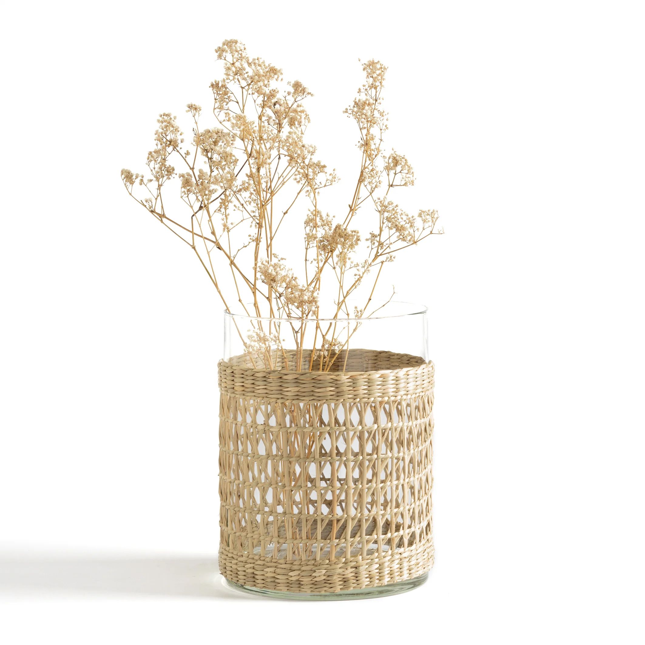 Kezia Glass & Woven Straw Vase | La Redoute (UK)