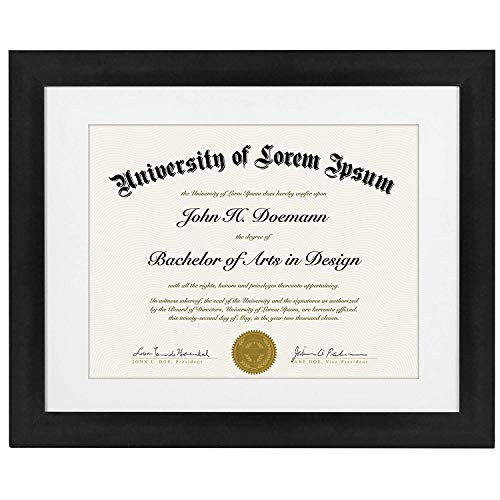 Americanflat 11x14 Black Diploma Frame | Displays 8.5x11 Diplomas with Mat or 11x14 Inch Without Mat | Amazon (US)