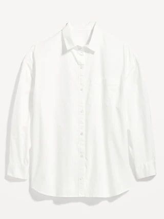 Oversized Poplin Boyfriend Shirt for Women | Old Navy (US)