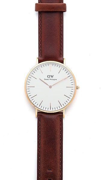 Daniel Wellington St. Mawes 40Mm Watch With Brown Leather Band - Rose Gold | East Dane