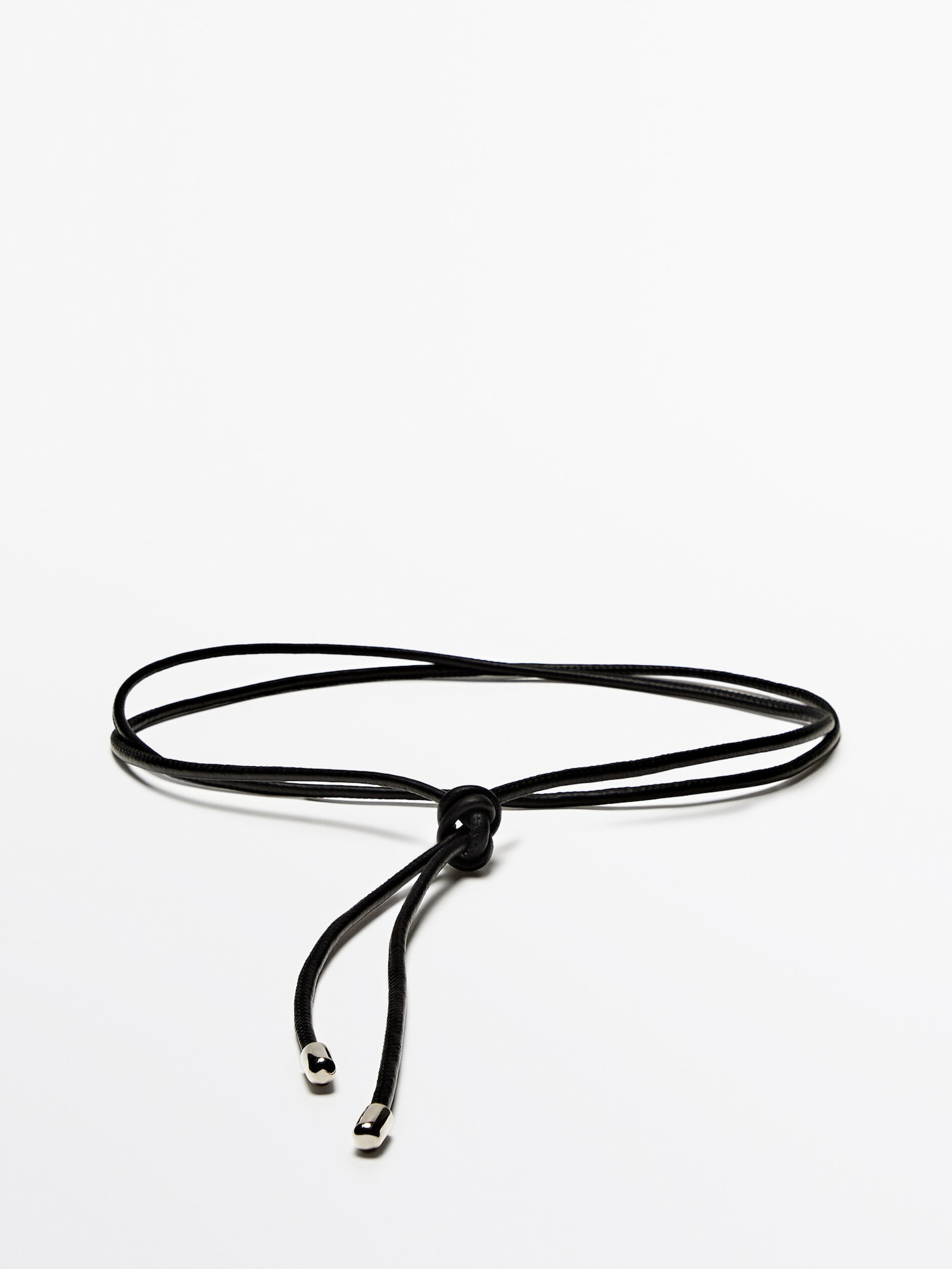 Leather cord belt with knot detail | Massimo Dutti US