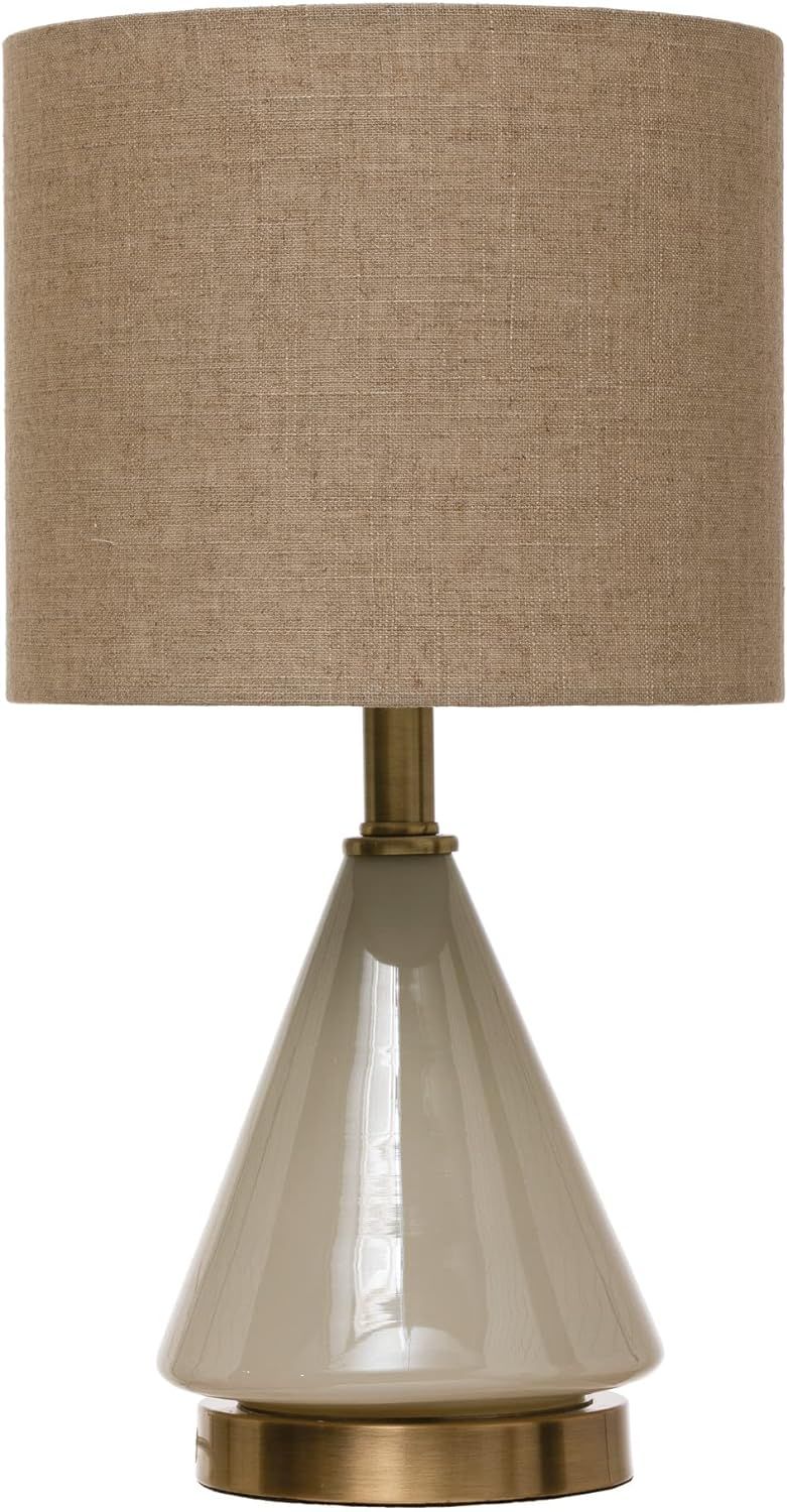 Bloomingville 20 Linen Shade with Inline Switch Table Lamp, Beige Glass and Cream | Amazon (US)