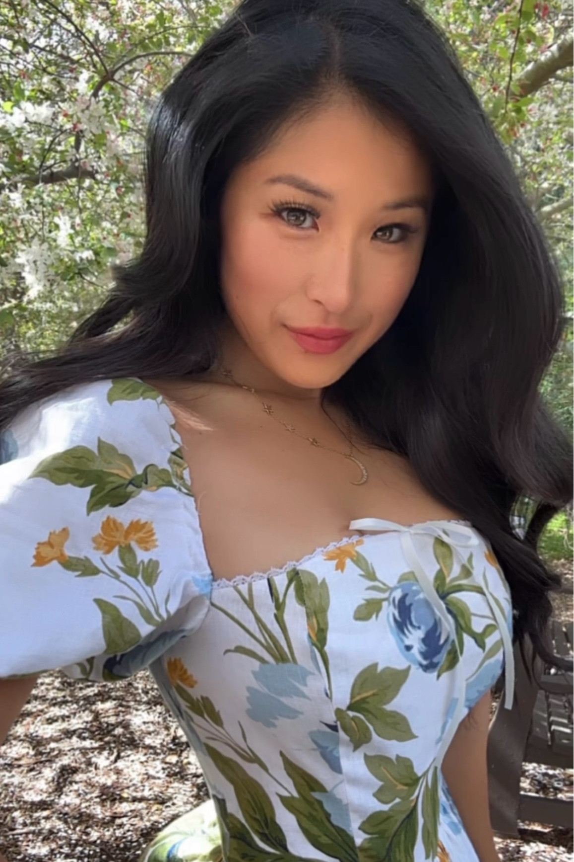 Bridgerton Tea Vibes! I love this floral dress by reformation with the blue and yellow floral design touches! The white bow and sleeve detail makes this dress feel feminine and beautiful while wearing it! A linen dress also add a weighted style to give a nice form!  

I wore this dress for a tea at home Bridgerton style! Blue and yellow details complement the Bridgerton family! 