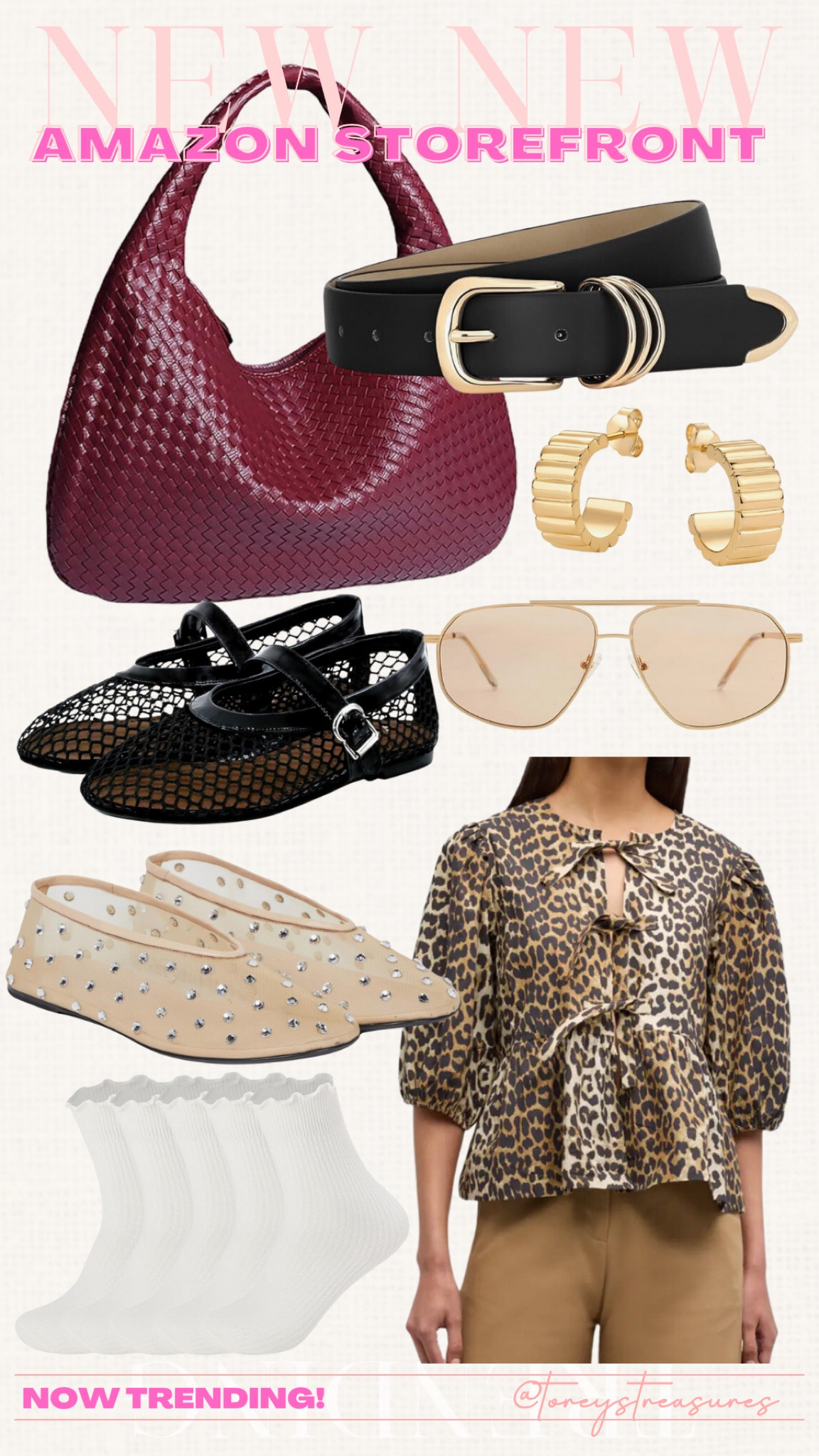 NEW to Amazon!!! Great options for transitioning into fall- leopard top, mesh flats, gold jewelry, burgundy bag, trendy belt! 

#LTKBacktoSchool #LTKSeasonal #LTKFallSale