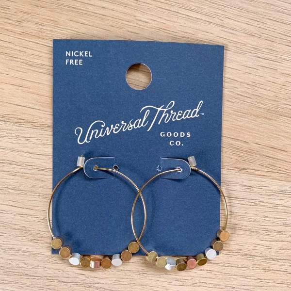 Brass beads Hoop Earrings - Universal Thread™ Gold | Target