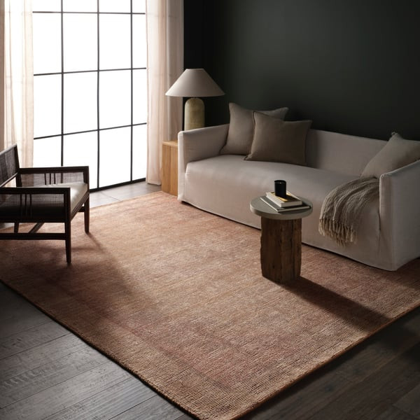 Elaida Caria Tan/Pink (ELA-02) Jute/Cotton Handwoven Area Rug | Rugs Direct