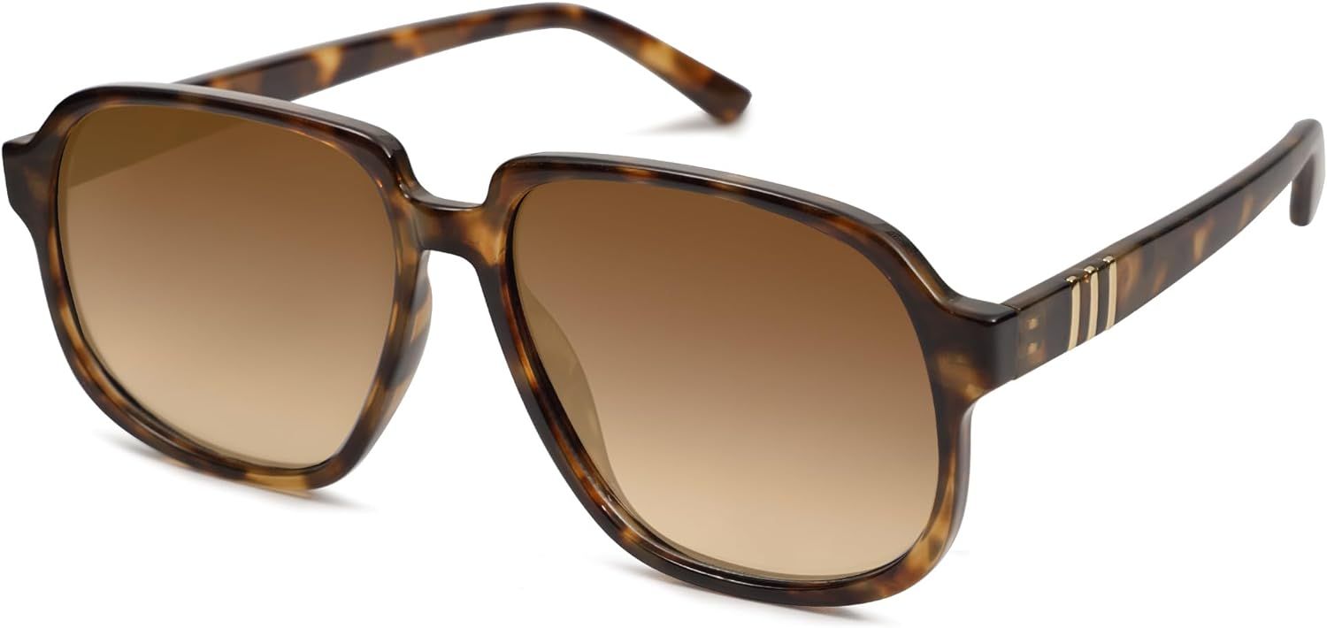 SOJOS Retro Vintage Square Polarized Sunglasses for Women Men 70s Stylish Oversized Sunnies SJ227... | Amazon (US)