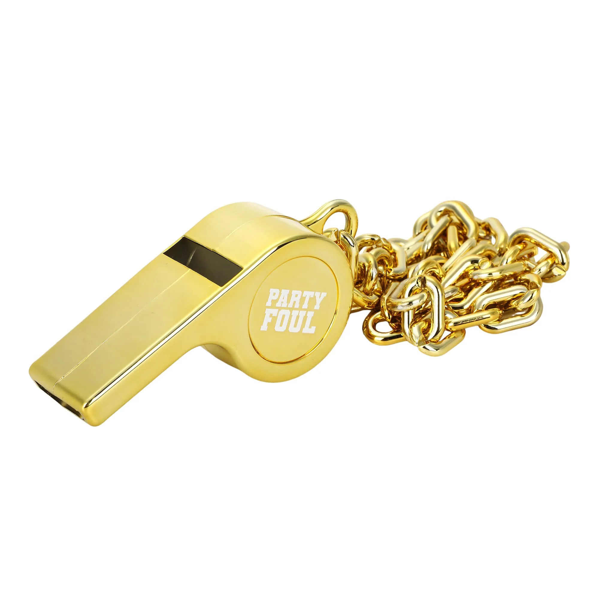 Party Foul Jumbo Gold Whistle Necklace | Packed Party