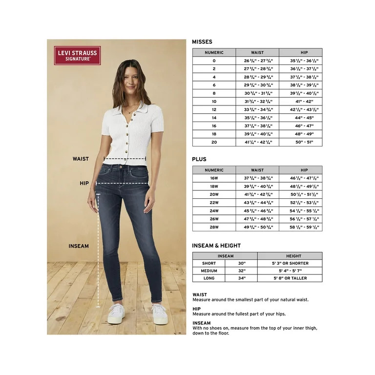Signature by Levi Strauss & Co. Women's and Women's Plus Heritage High Rise Utility Loose Straigh... | Walmart (US)