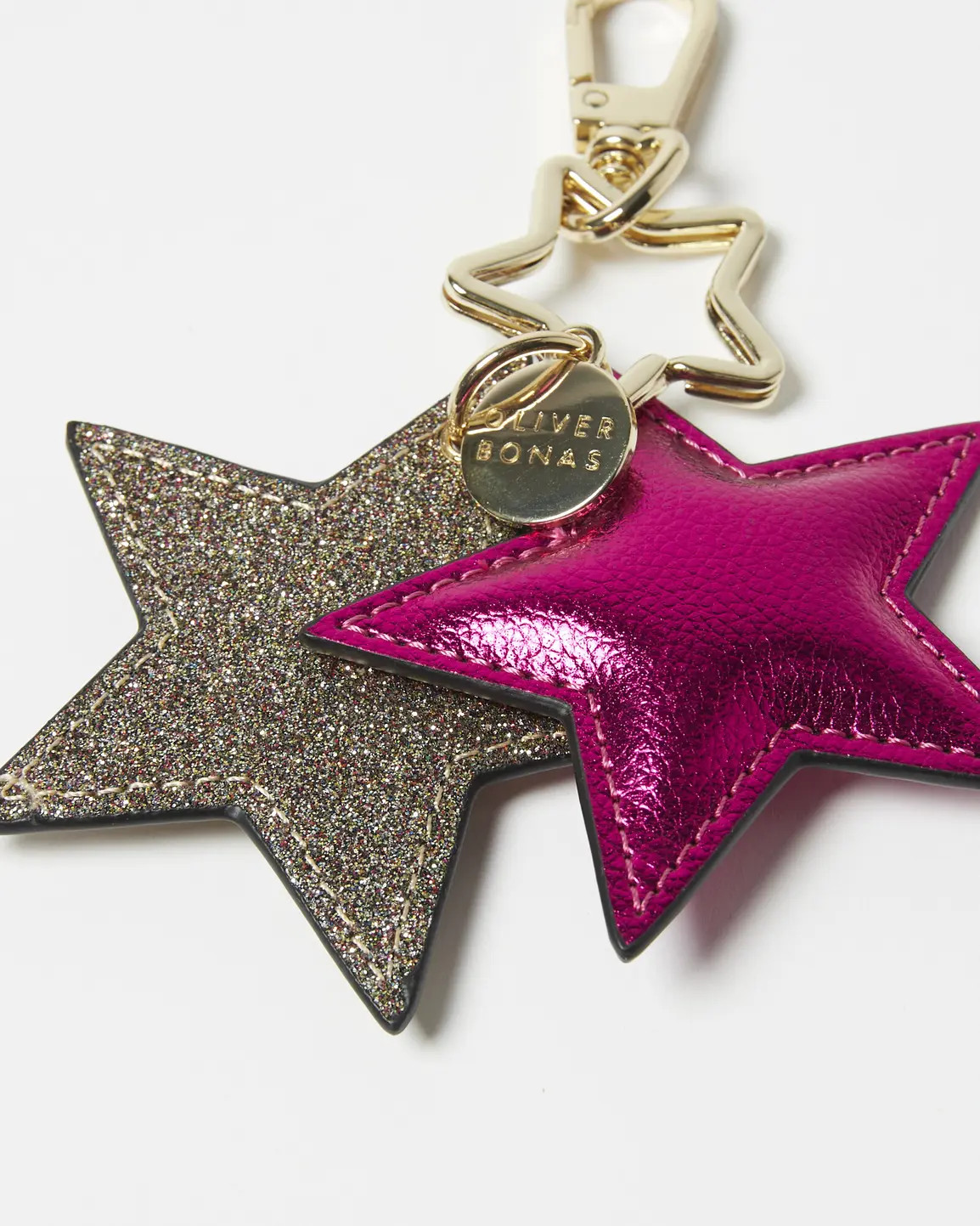 Pink & Gold Metallic Star Keyring | Oliver Bonas (Global)