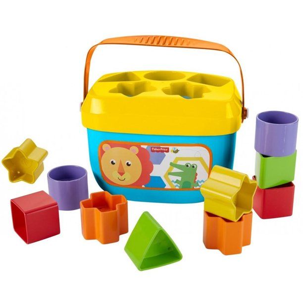 Fisher-Price Baby's First Blocks with Storage Bucket, learn shapes and sort. - Walmart.com | Walmart (US)