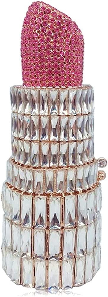 DEBIMY Women Rhinestone Crystal Lipstick Shape Evening Clutch Vintage Wedding Party Banquet Handbag  | Amazon (US)