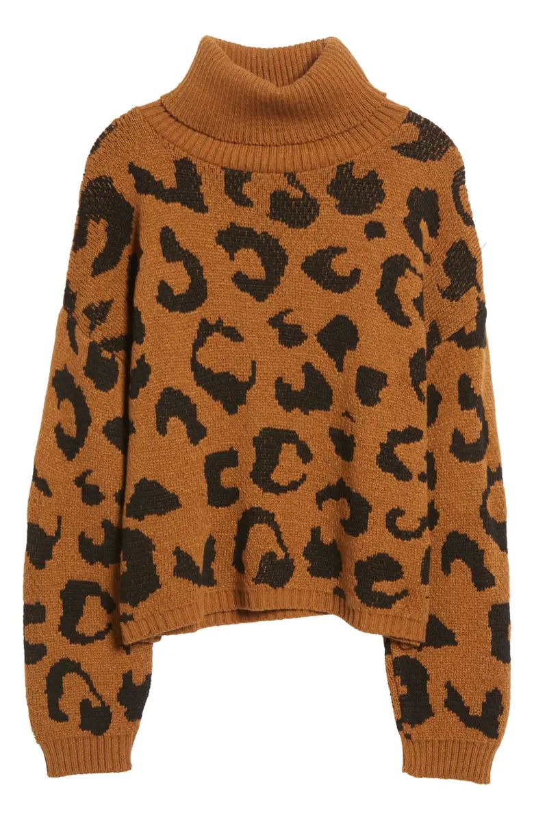 Leopard Pattern Turtleneck Sweater | Nordstrom