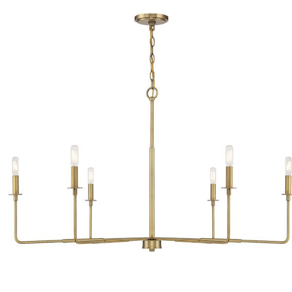 Salerno Warm Brass Six-Light Chandelier | Bellacor