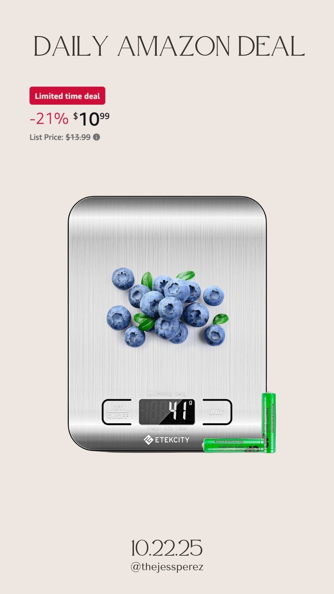 Daily Amazon deal: electric food scale 

#LTKActive #LTKSaleAlert #LTKFindsUnder50