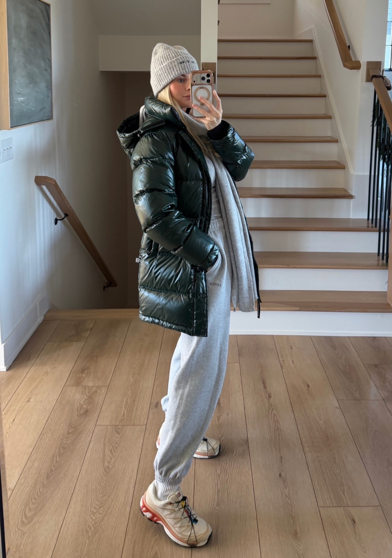 Wearing a small in my top (color: Heather chrome), pants (color: Heather chrome), and puffer jacket (color is scarab). I’m wearing the mid length puff.
Shoes are true to size.
Linking the exact scarf, the color I have is sold out (color: Heather chrome), so linking similars
#kathleenpost

Black Friday, cyber Monday, cyber week, winter outfit, walking outfit, the super puff, puff jacket, running errands

#LTKCyberWeek #LTKHoliday #LTKfitnessgoals