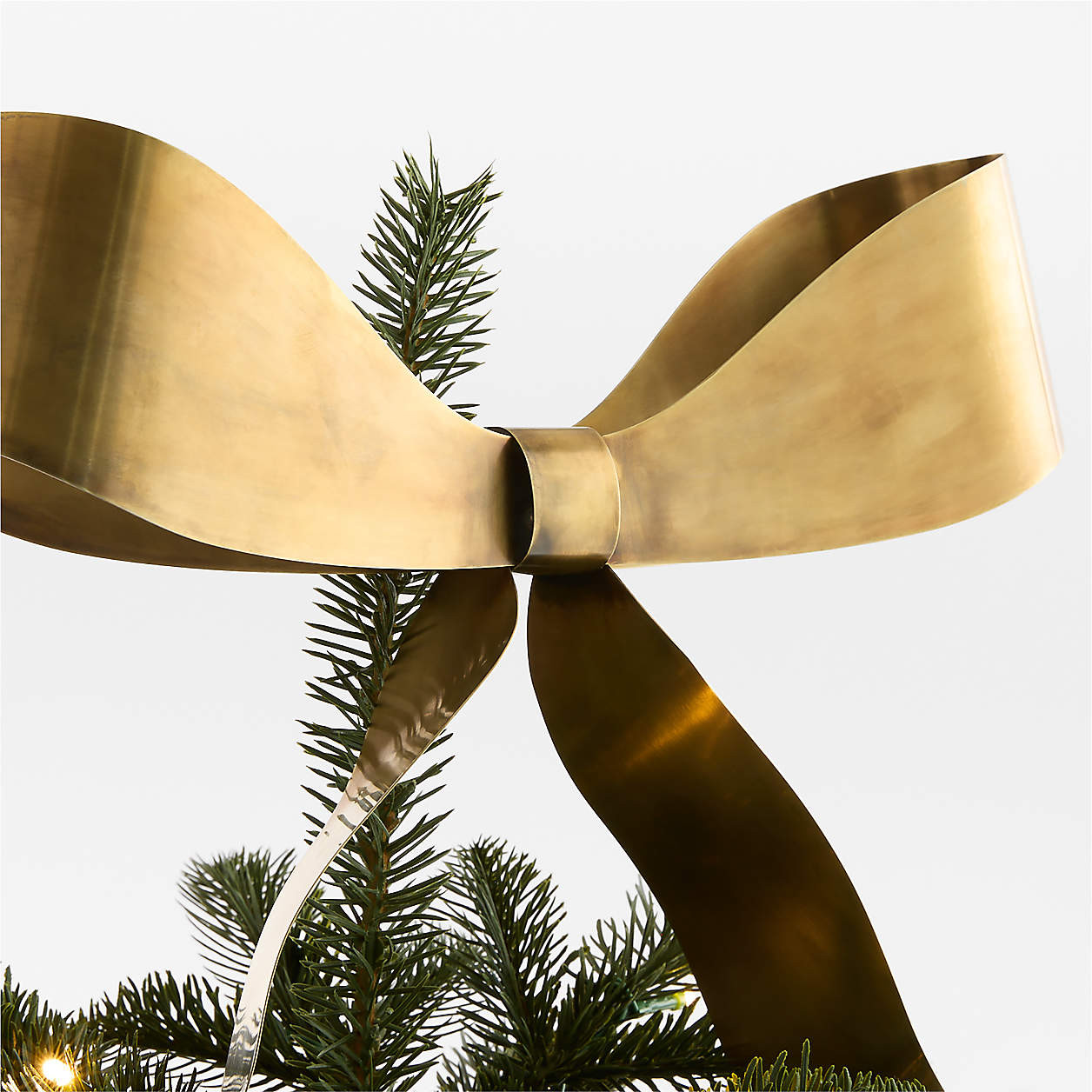 Brass Metal Bow Dual Christmas Tree Topper & Wreath Clip + Reviews | Crate & Barrel | Crate & Barrel