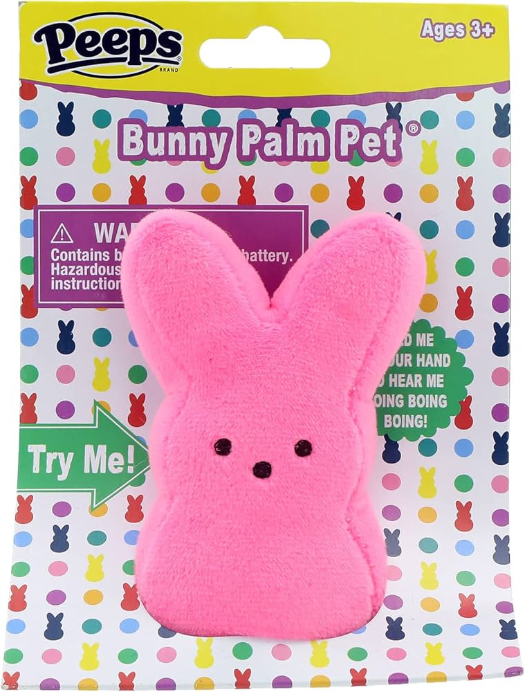 Animal Adventure | Peeps | 4” Collectible Palm Pet Bunny Plush | Pink | Amazon (US)