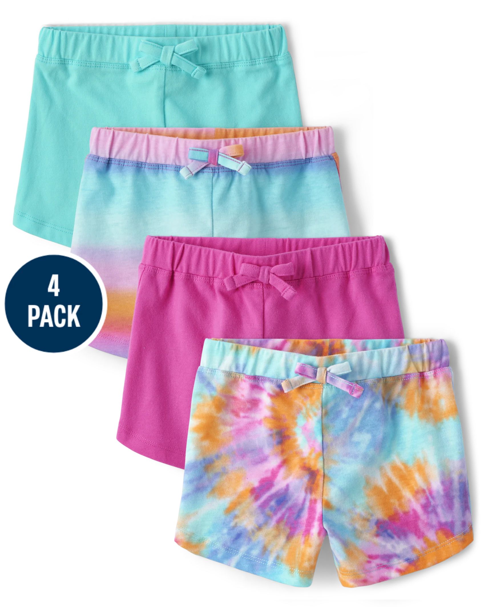 Toddler Girls Tie Dye Dolphin Shorts 4-Pack - blue radiance | The Children's Place