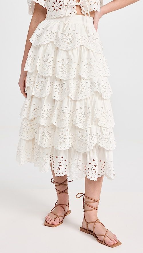 Tali Lace Tiered Skirt | Shopbop