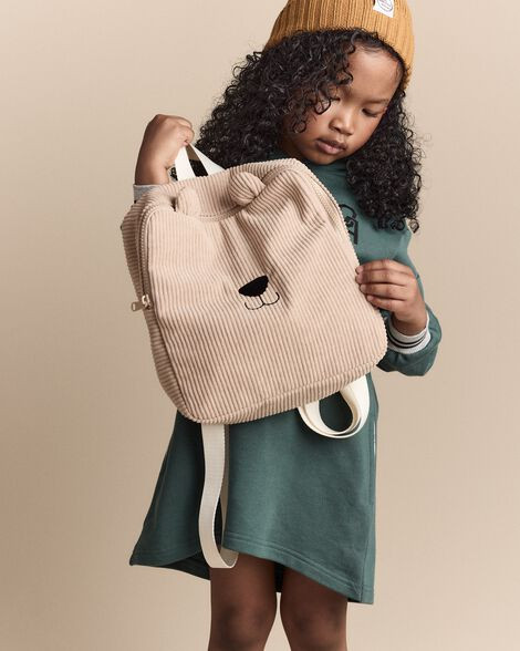 Toddler Bear Corduroy Square Backpack - Tan | Carter's Inc
