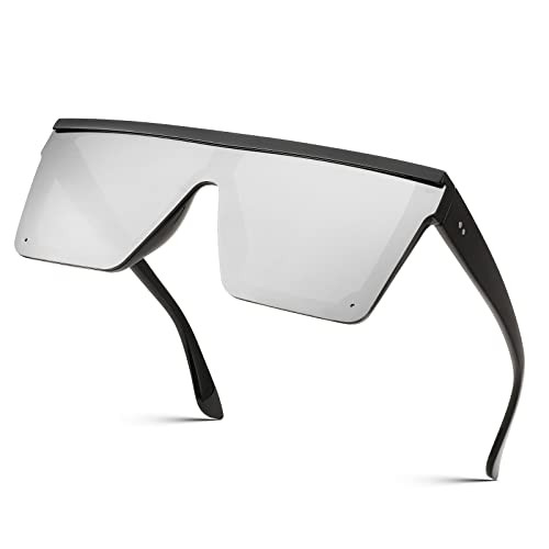 FEISEDY Oversized Sunglasses Mens Womens Flat Top Square Trendy Visor Shades UV400 B2470 | Amazon (US)