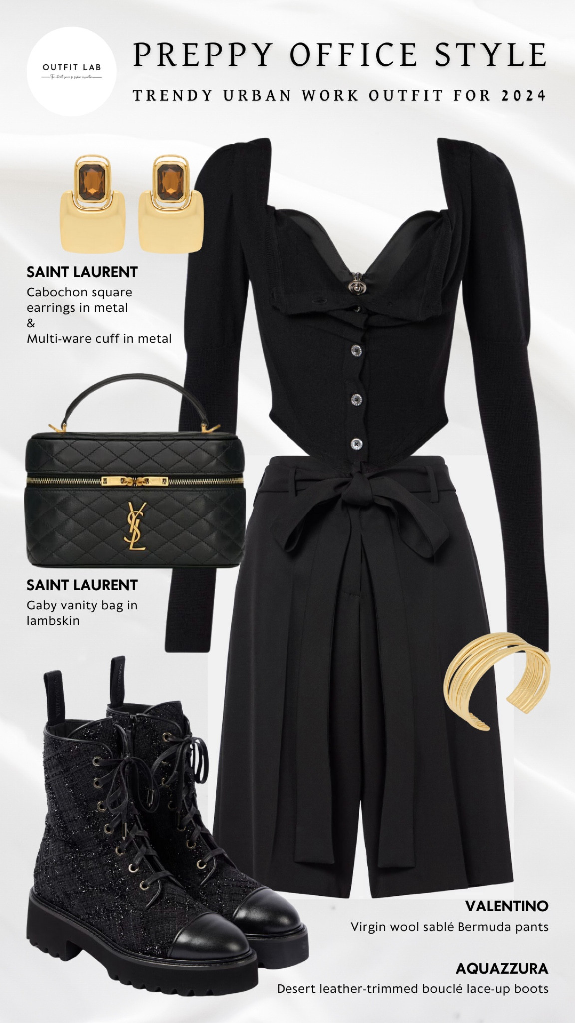 Preppy Office Style: Trendy Urban Work Outfit for 2024

Step into the office with this preppy and stylish urban outfit. Featuring chic Valentino pants paired with a statement Vivienne Westwood top, and elegant Aquazzura boots. Complete the look with a sophisticated Saint Laurent vanity bag, earrings, and cuff for a polished, trendy workday look. Shop now to elevate your office style!

#LTKStyleTip #LTKWorkwear #LTKSeasonal