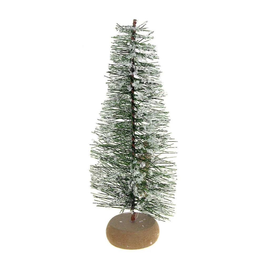 Mini Green Frosted Pine Village Christmas Tree Decoration, 9-Inch | Walmart (US)