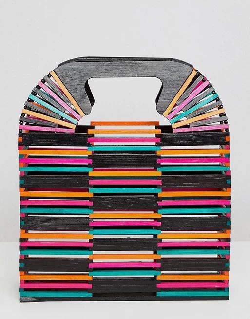 ASOS DESIGN Colored Bamboo Square Boxy Clutch Bag | ASOS US