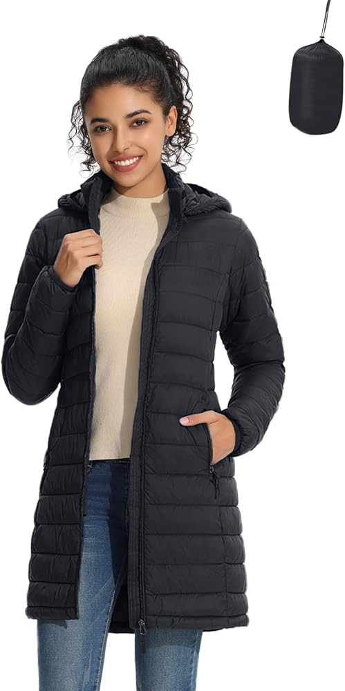 ZMC Packable Women Puffer Coat, Lightweight Water-Resistant Puffer Jacket Detachable Hood Slim-Fi... | Amazon (US)