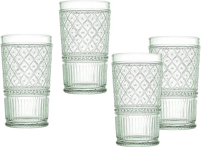 Godinger Highball Drinking Glasses, Tall Glass Cups, Vintage Decor, Water Glasses, Cocktail Glass... | Amazon (US)
