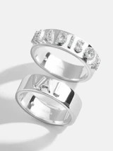 Sterling Silver Custom Block Ring - Silver | BaubleBar (US)