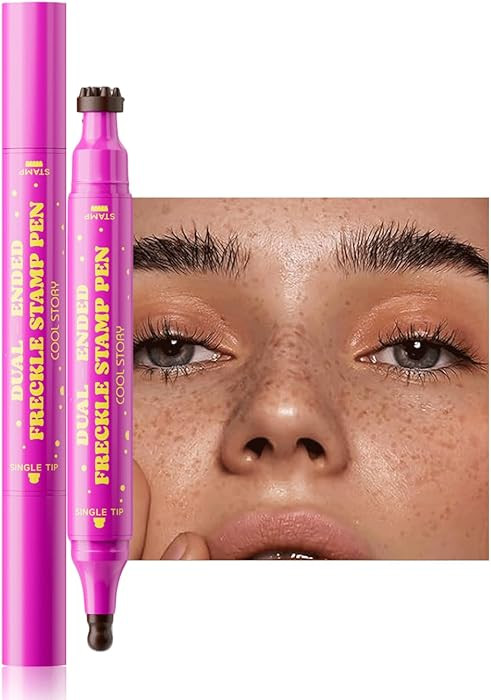 Beauty Glazed Dual-Ended Freckle Stamp Pen – Realistic Faux Freckles Makeup with Soft Sponge St... | Amazon (US)