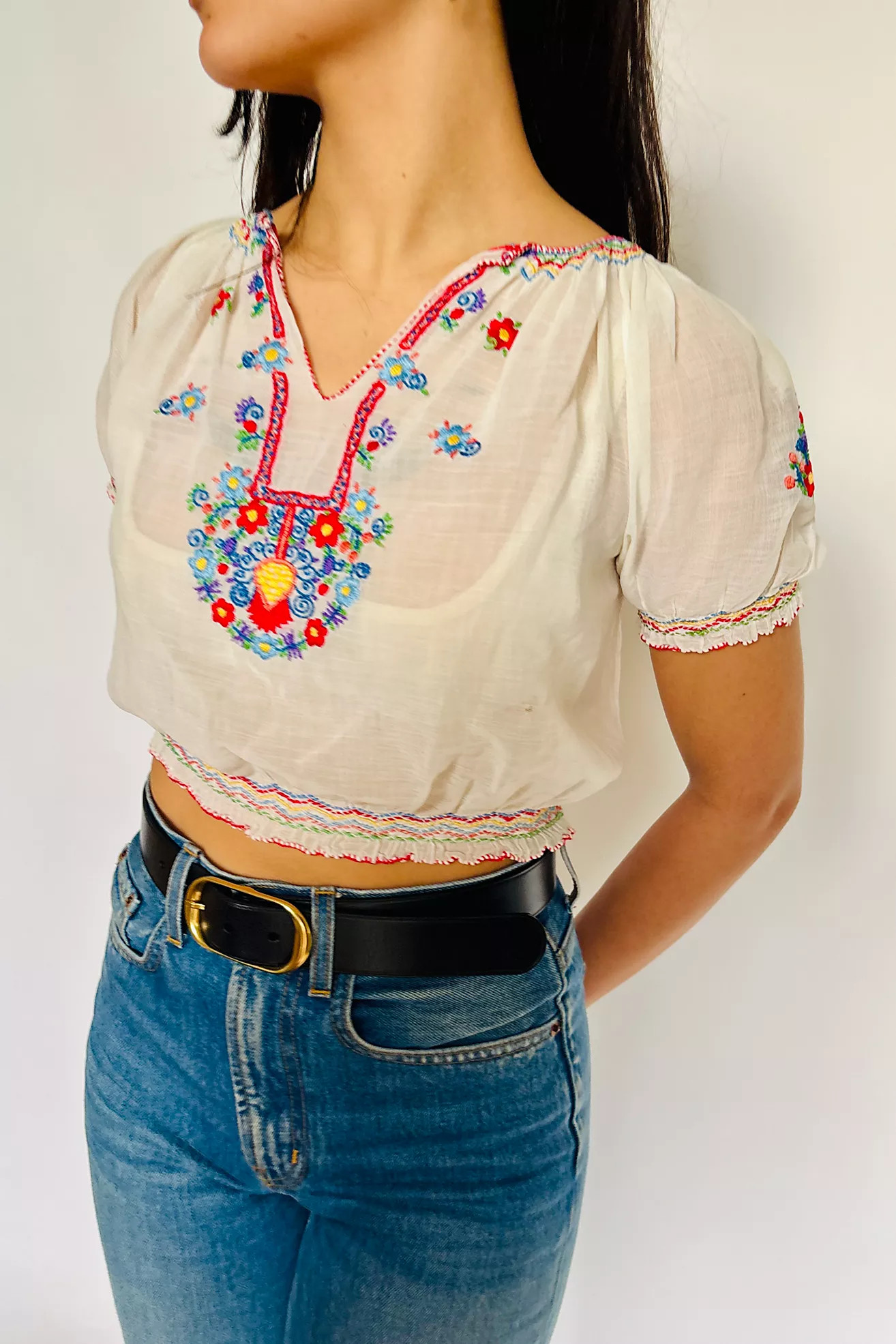 Vintage Hand Embroidered Peasant Top Selected by Atlantic Vintage | Free People (Global - UK&FR Excluded)