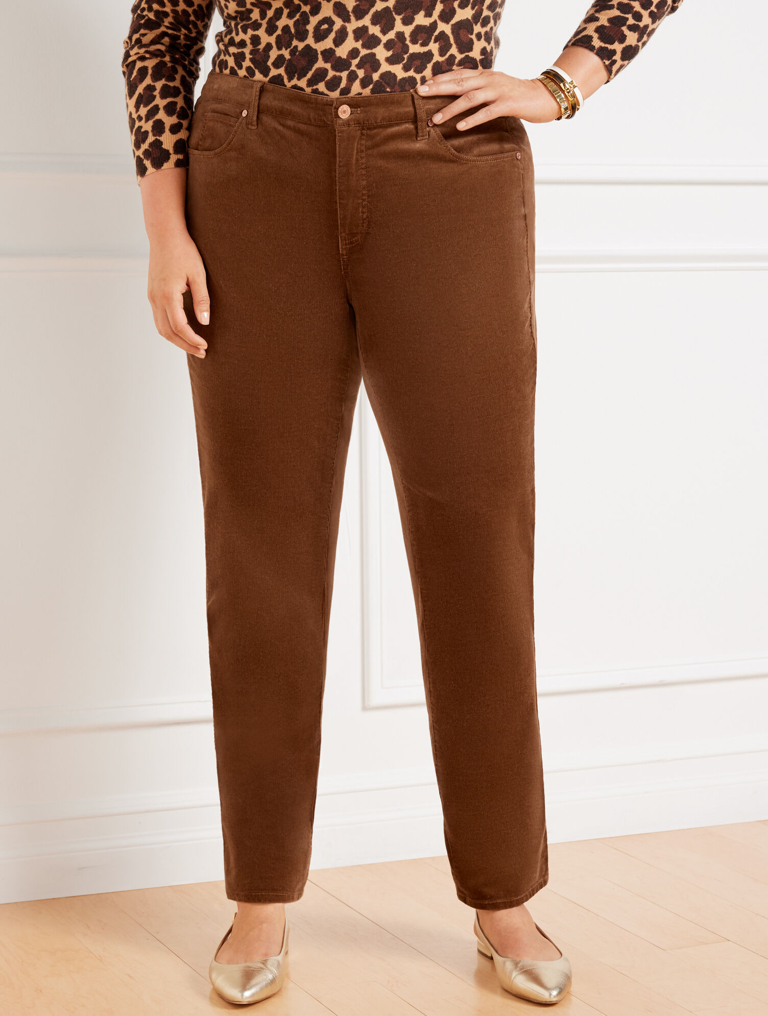 Stretch Corduroy Straight Leg Pants - Solids | Talbots