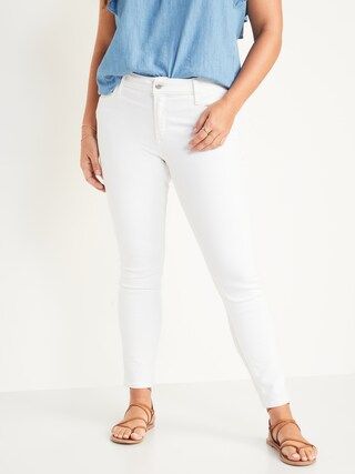 Mid-Rise Rockstar Super Skinny White Jeans for Women | Old Navy (US)