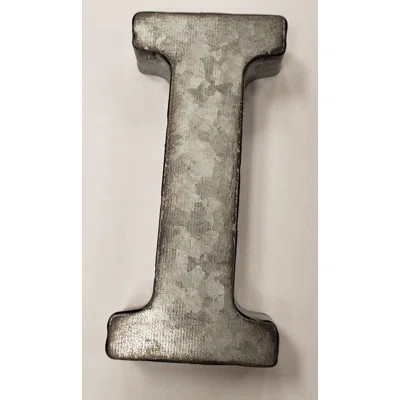Galvanized Metal Letter Wall Décor Williston Forge Letter: I | Wayfair North America