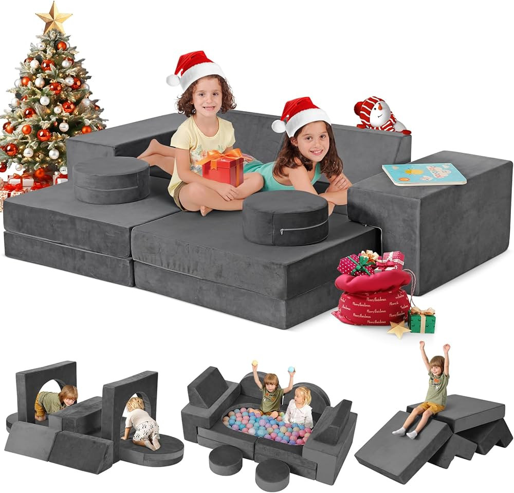 Modular Kids Play Couch, K12 320+DIY Convertible Foam Play Couch for Boys & Girls, Versatile Kids... | Amazon (US)