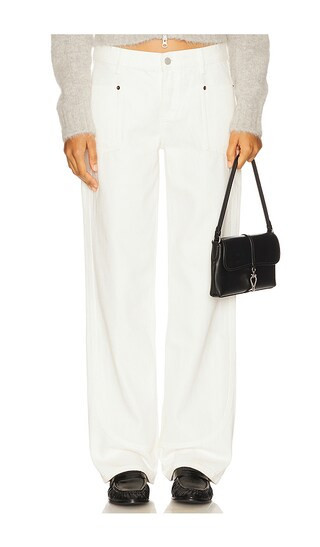 Still Here Supply Wide Leg Jeans in White. - size 29 | Revolve Clothing (Global)