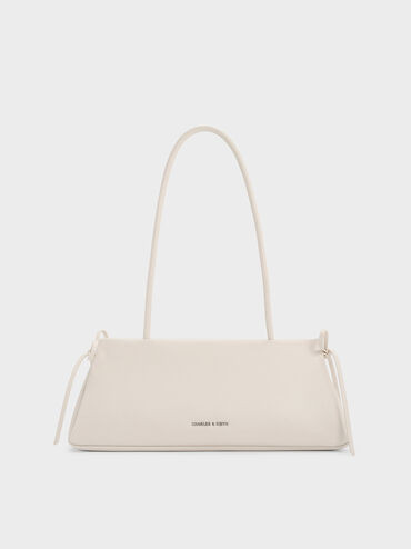 Meringue White Hazel Bow Elongated Trapeze Shoulder Bag | CHARLES & KEITH UK | Charles & Keith UK