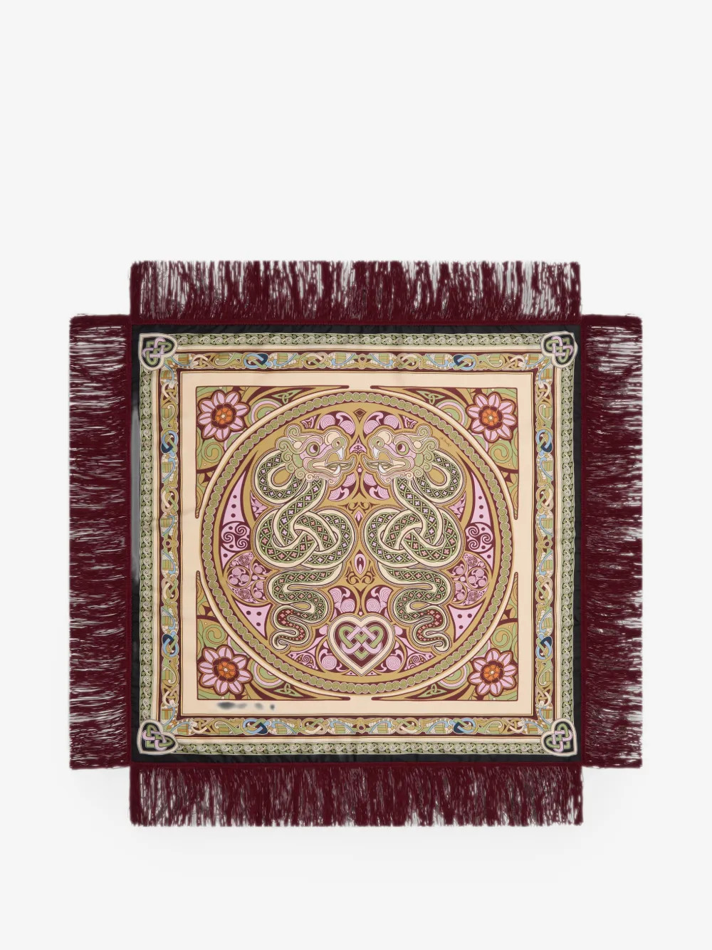 Kells Placée light green in silk twill with fringes scarf | Farfetch Global
