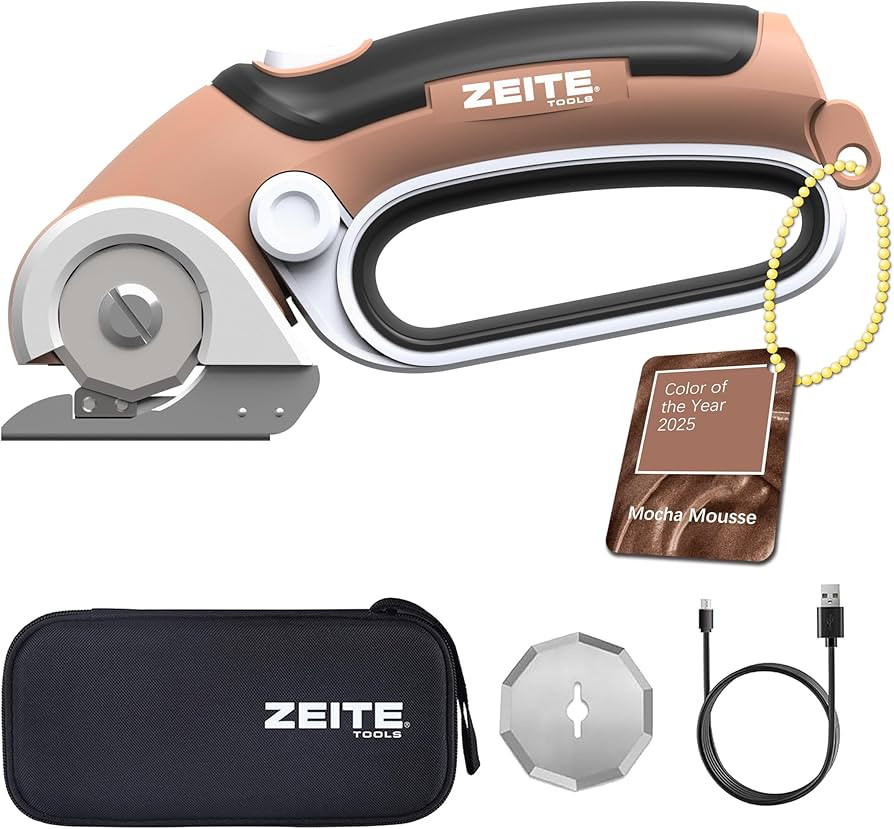 ZEITE 4V Cordless Electric Scissors Cardboard Cutter with 2 Blades,Storage Case,Rotary Cutter for... | Amazon (US)