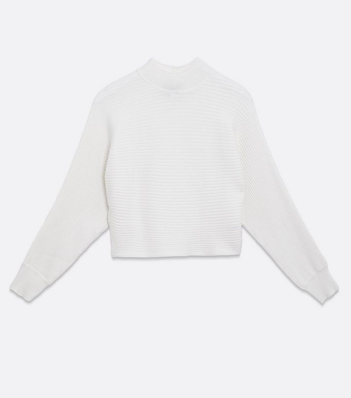 Off White Ribbed High Neck Crop Jumper
						
						Add to Saved Items
						Remove from Saved It... | New Look (UK)