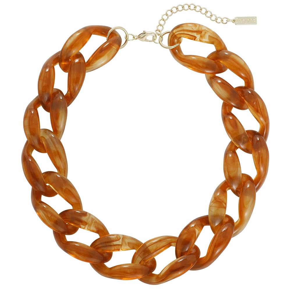 Statement Chunky Choker Fashion Acrylic Cable Link Chain Necklace for Women | Amazon (US)