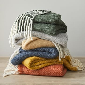 Brushed Herringbone Throw | West Elm (US)