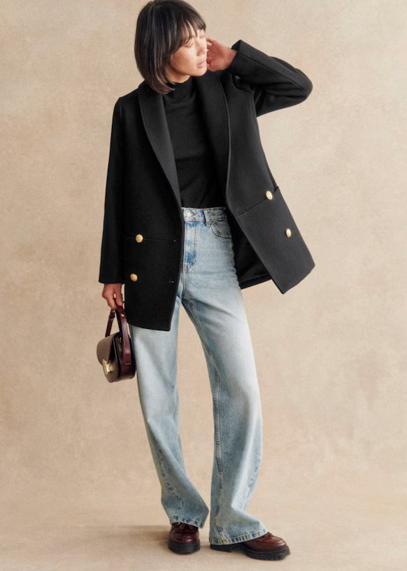 James Coat - Black - Wool - Sézane | Sezane Paris - US