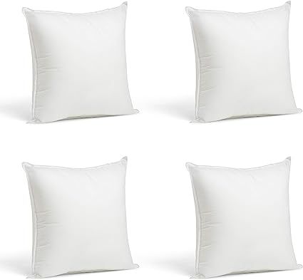 Foamily Set of 4-12 x 12 Premium Hypoallergenic Stuffer Pillow Inserts Sham Square Form Polyester... | Amazon (US)
