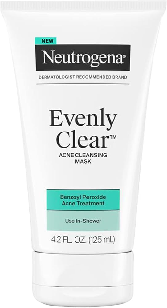 Neutrogena Evenly Clear Acne Cleansing Face Mask with 3.5% Benzoyl Peroxide Treats Breakouts & Be... | Amazon (US)